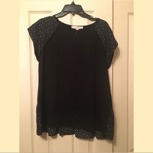 Black short sleeve knit top from LOFT.